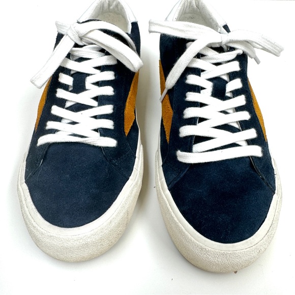 Madewell Sidewalk Suede Low Top Sneaker Navy/Gold Women’s Size 7 Nightfall - Picture 7 of 10